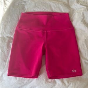 ALO Yoga Pink Bike Shorts High Waist Performance